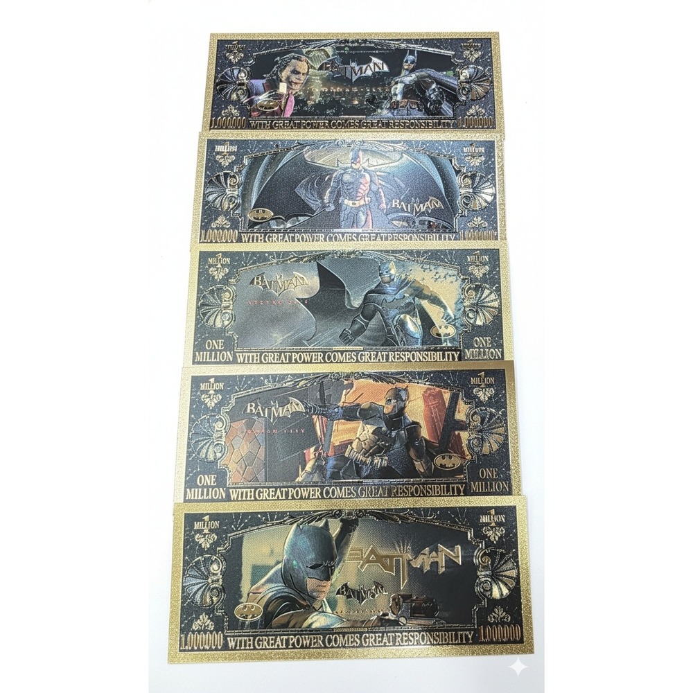 Batman Gold Foil $1,000,000 Novelty Bills Lot of 5